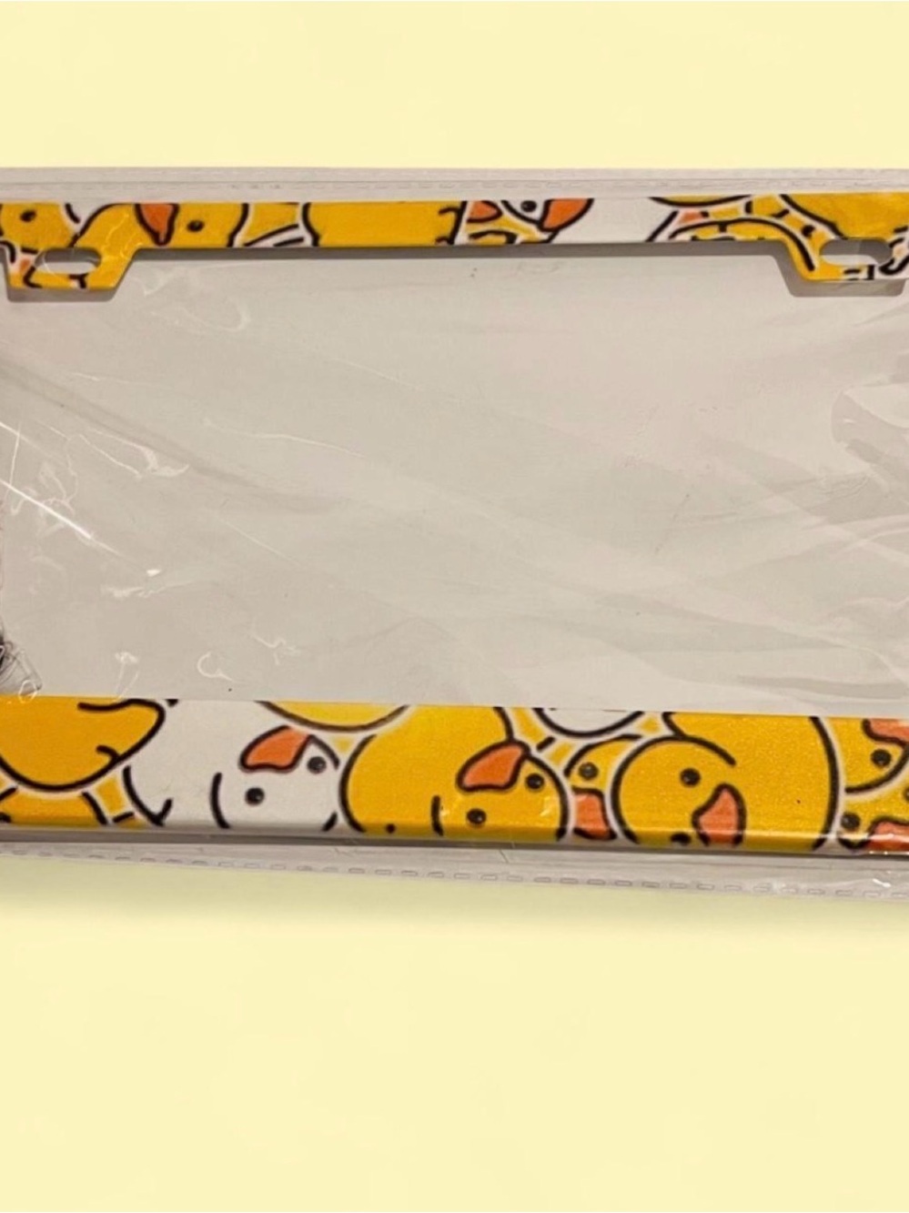 Cute Yellow Duck Print License Plate Frame